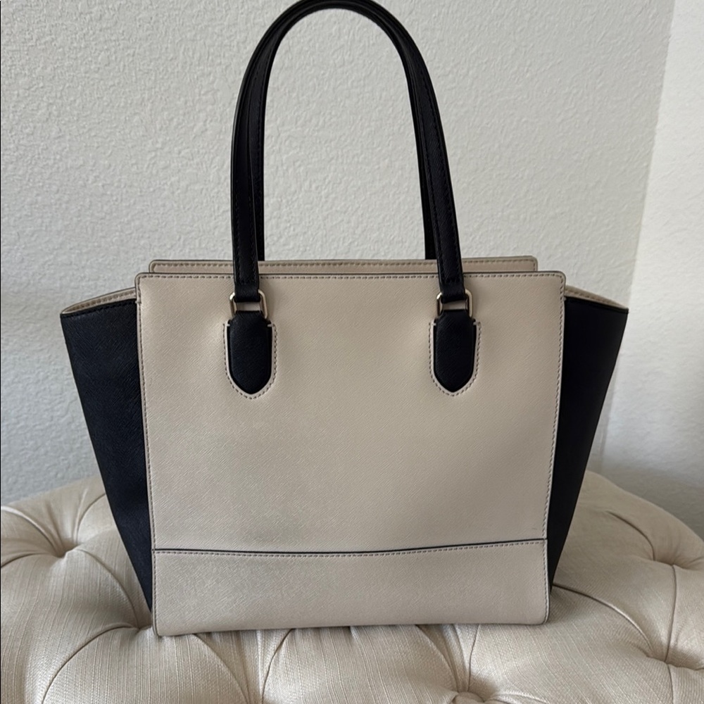 Kate Spade Cream & Black Structured Tote - Picture 5 of 14